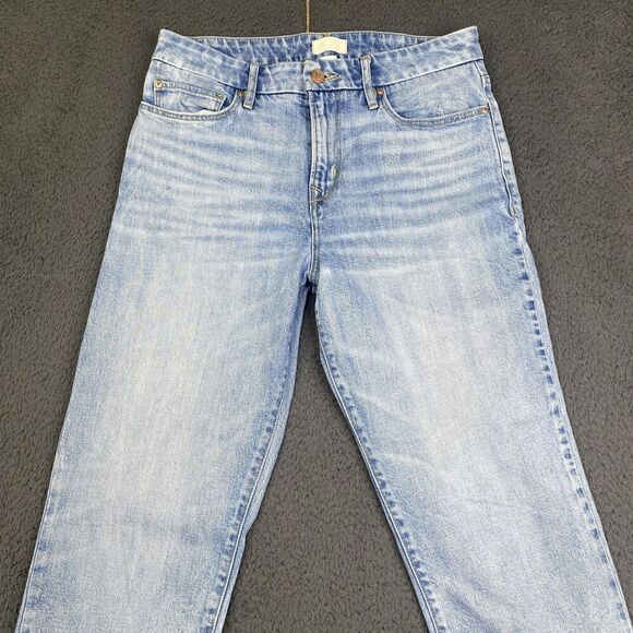 Porter Blue Jeans Womens 28 Blue High Rise Straight Leg Distressed Raw Hem Denim - Picture 2 of 12